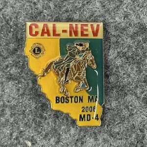 Vtg Lions Club 2006 CAL-NEV Boston MA, MD-4 Enamel Pinback Pin- Man Riding Horse